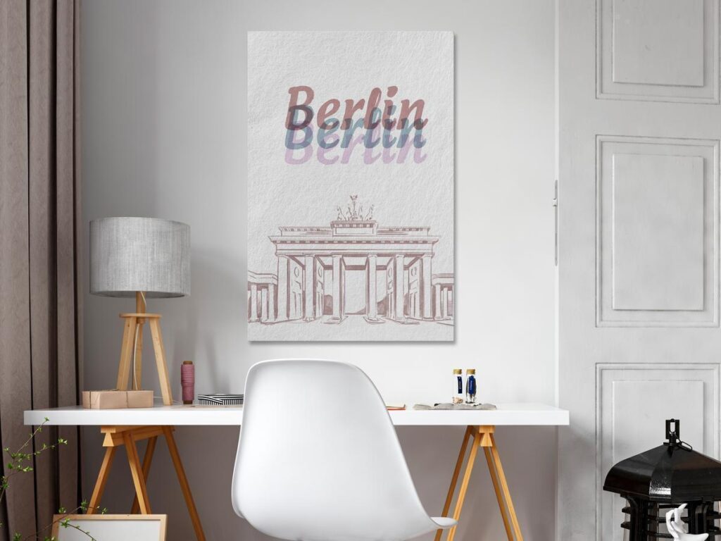 Schilderij - Berlin in Watercolours (1 Part) Vertical