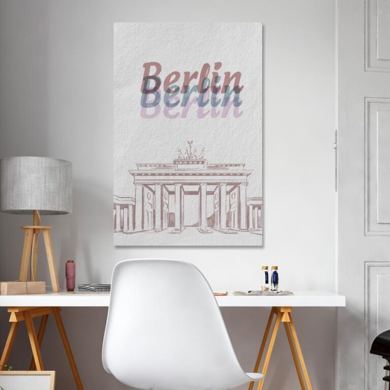 Schilderij - Berlin in Watercolours (1 Part) Vertical