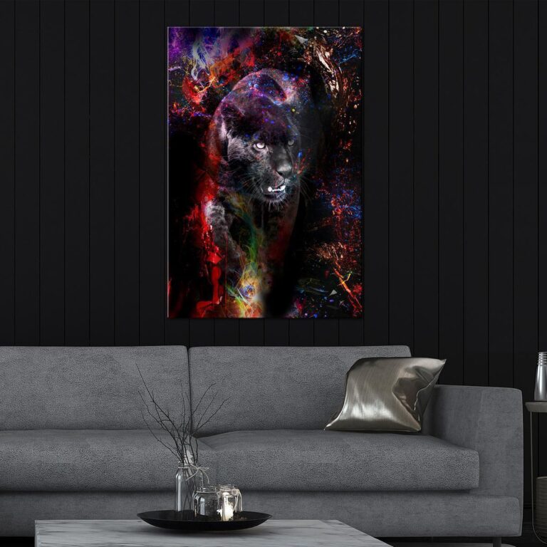 Schilderij - Black Jaguar (1 Part) Vertical