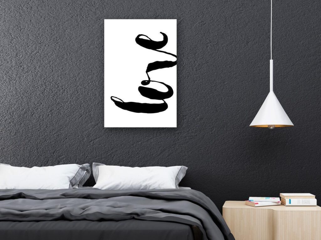 Schilderij - Black Love (1 Part) Vertical