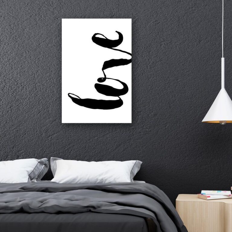 Schilderij - Black Love (1 Part) Vertical