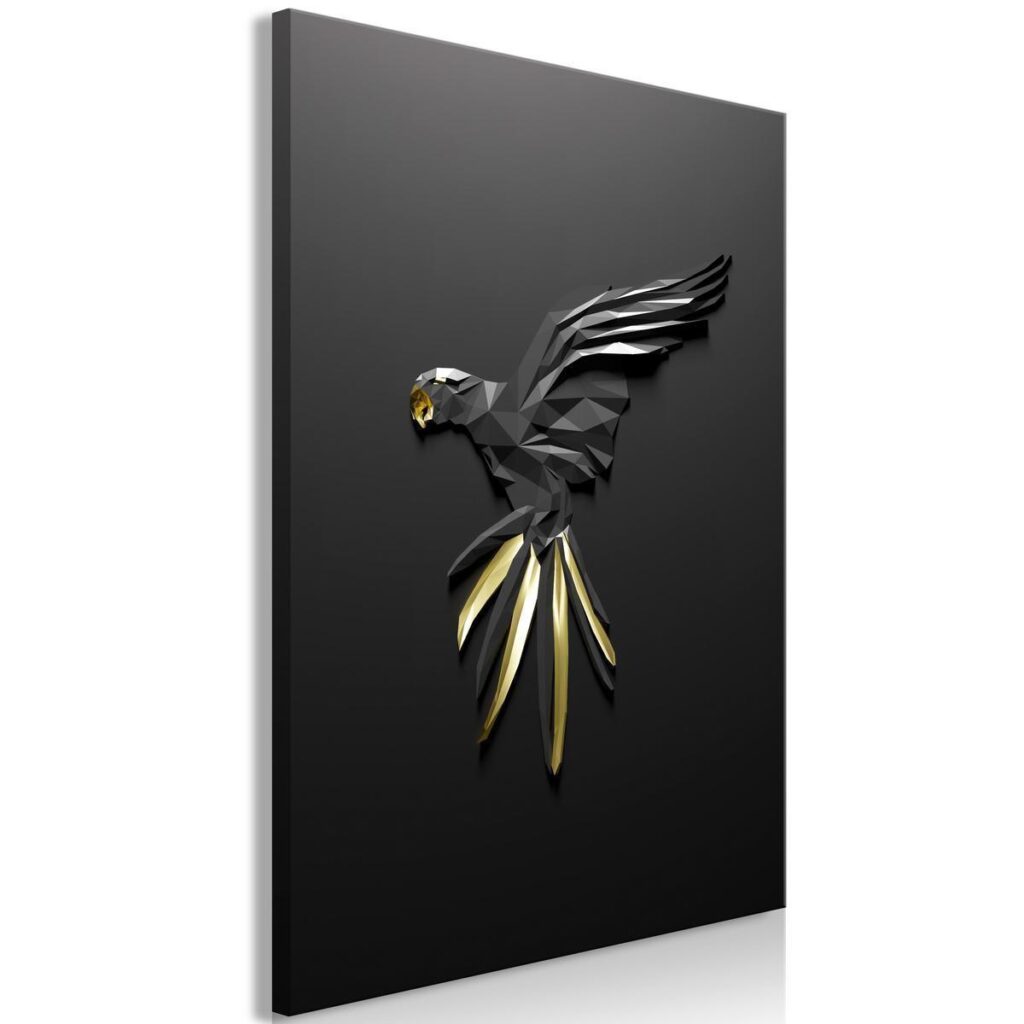 Schilderij - Black Parrot (1 Part) Vertical - Afbeelding 2