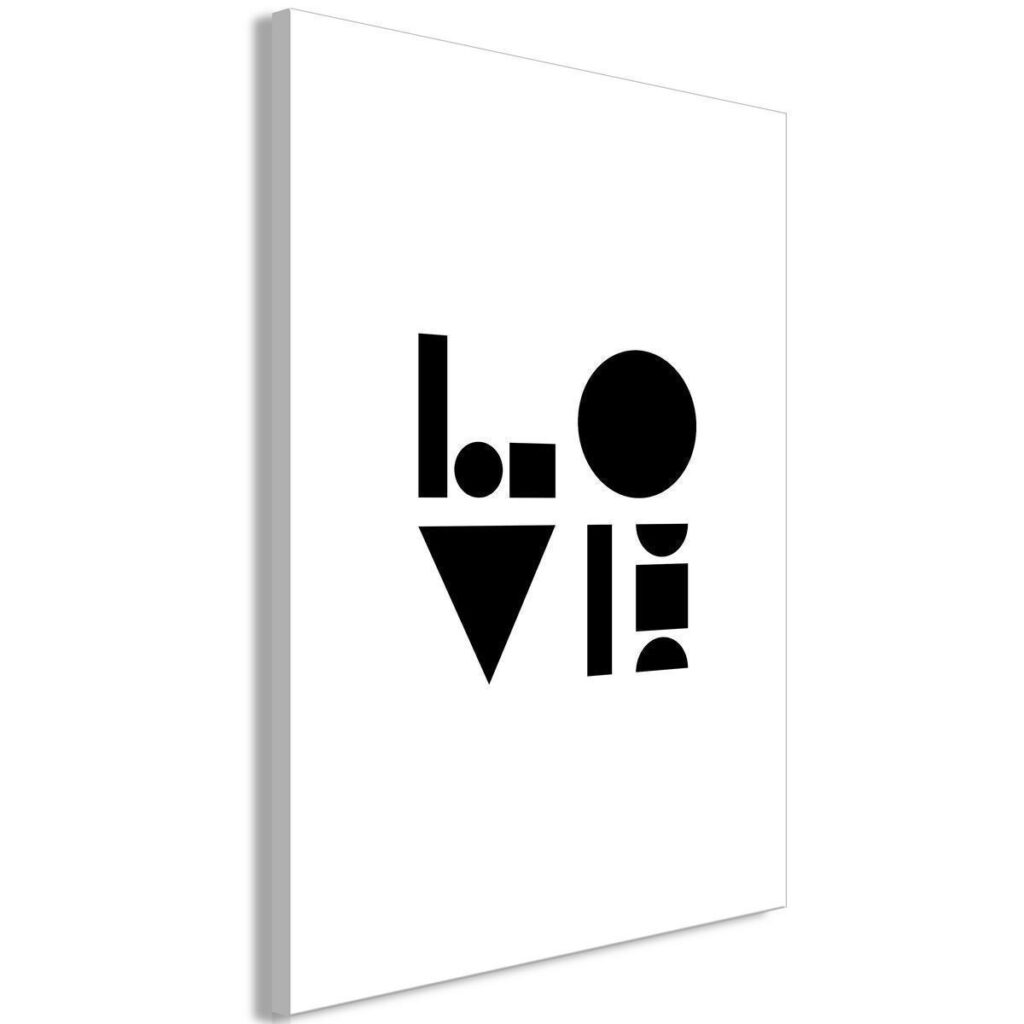 Schilderij - Black, White and Love (1 Part) Vertical - Afbeelding 2