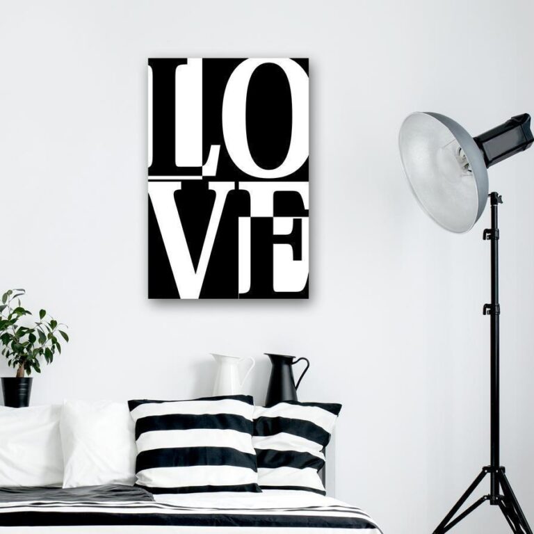 Schilderij - Black and White Love (1 Part) Vertical