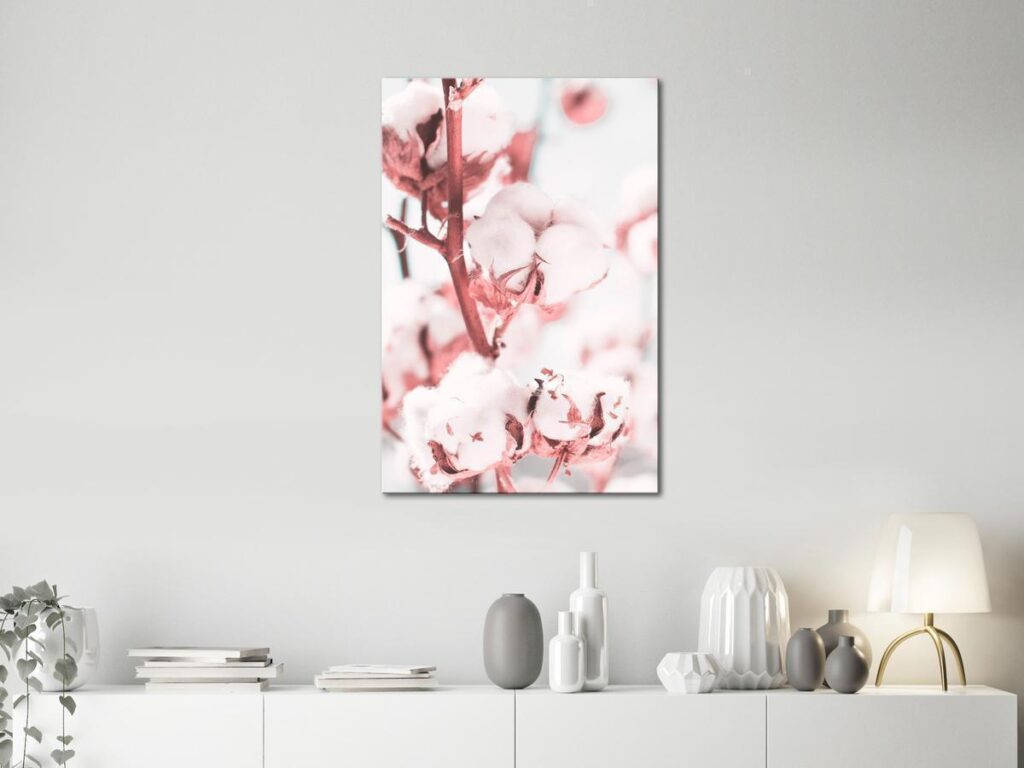 Schilderij - Blooming Cotton (1 Part) Vertical - Afbeelding 2