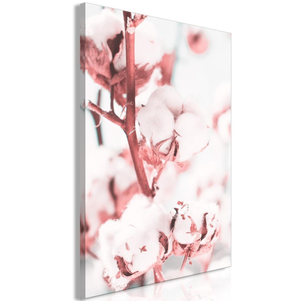 Schilderij - Blooming Cotton (1 Part) Vertical