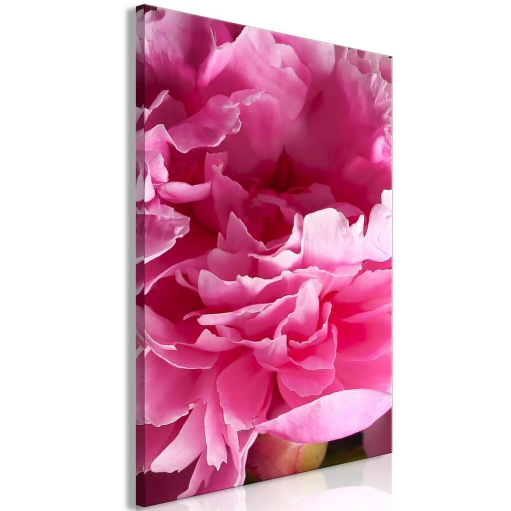 Schilderij - Blossom of Beauty (1-part) - Pink Peony Flower Embraced by Nature - Afbeelding 2