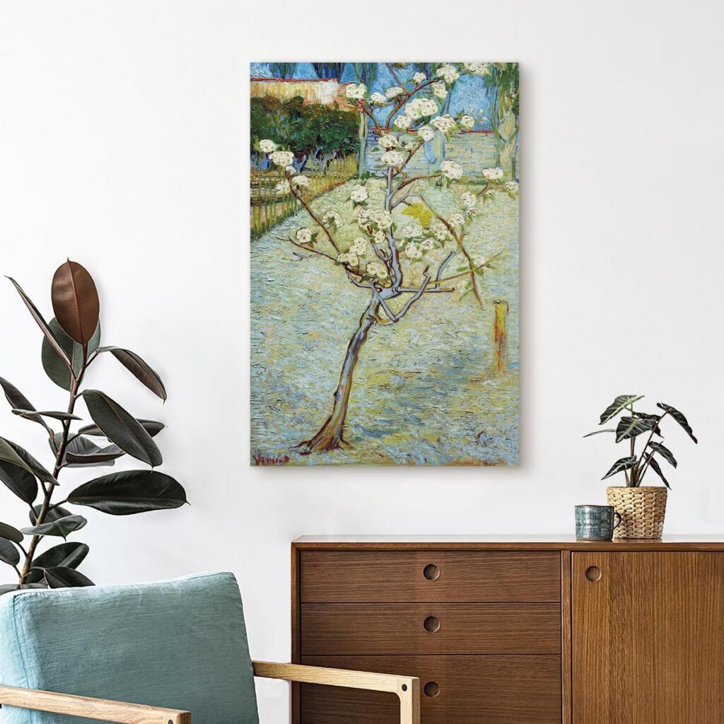 Schilderij - Blossoming Pear Tree - Afbeelding 2