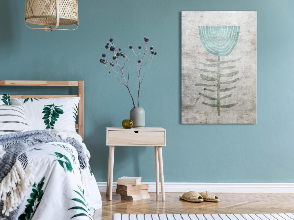Schilderij - Blue Lily (1 Part) Vertical