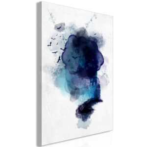 Schilderij - Blue Memory (1 Part) Vertical