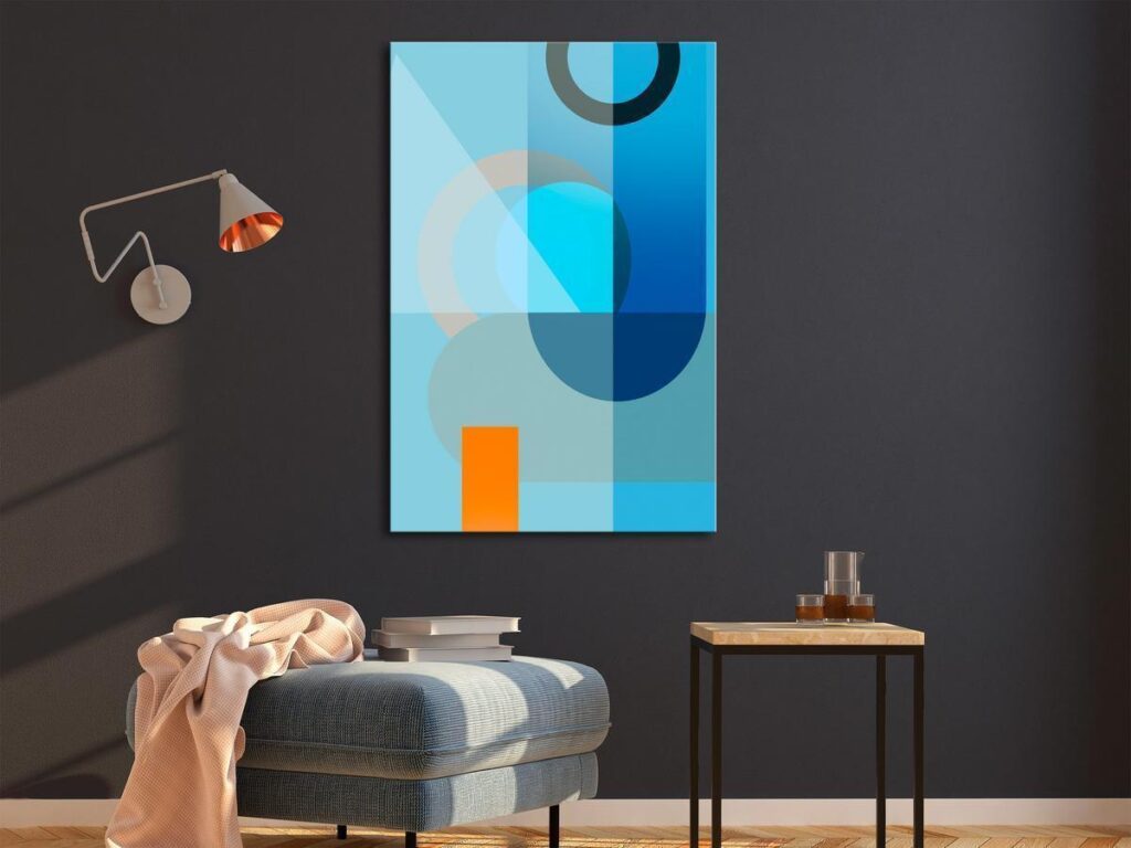 Schilderij - Blue Surface (1 Part) Vertical