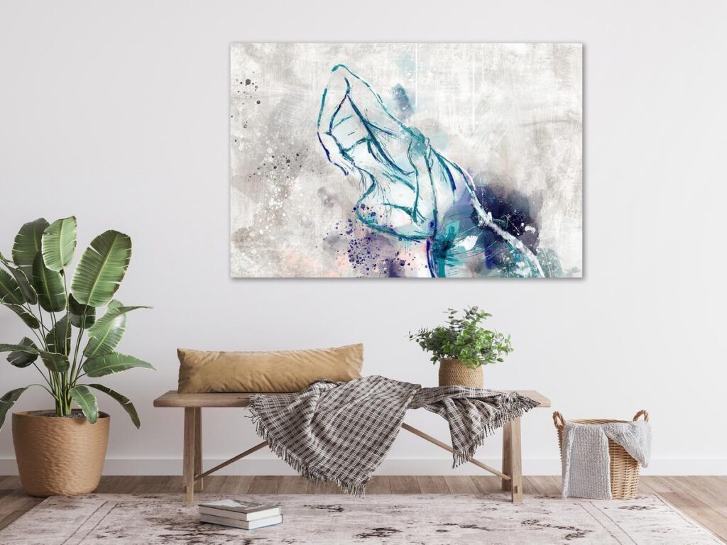 Schilderij - Blue Woman (1 Part) Wide - Afbeelding 2