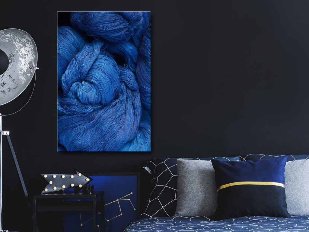 Schilderij - Blue Worsted (1 Part) Vertical