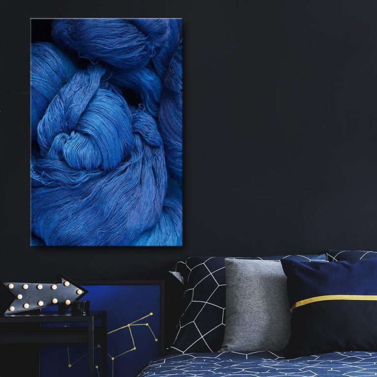 Schilderij - Blue Worsted (1 Part) Vertical