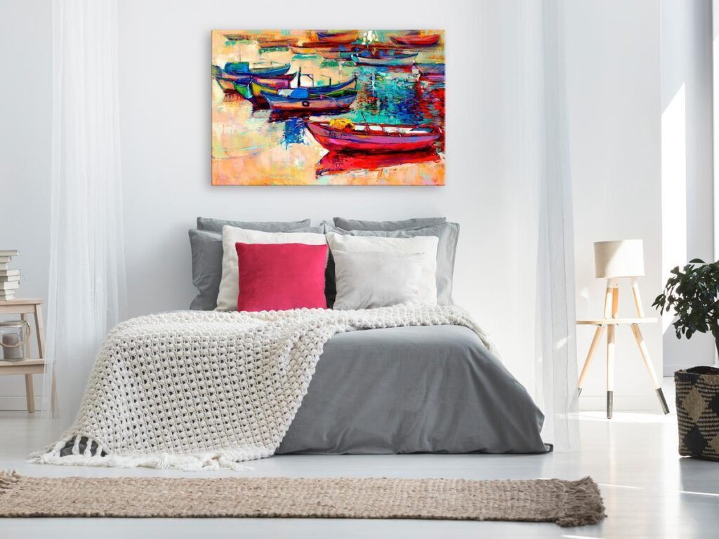 Schilderij - Boats (1 Part) Wide - Afbeelding 2