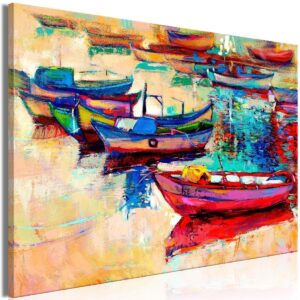 Schilderij - Boats (1 Part) Wide