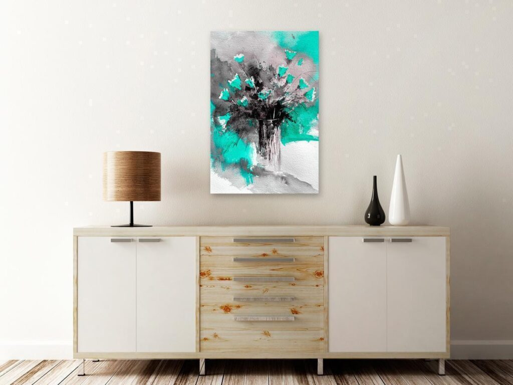 Schilderij - Bouquet of Colours (1 Part) Vertical Green
