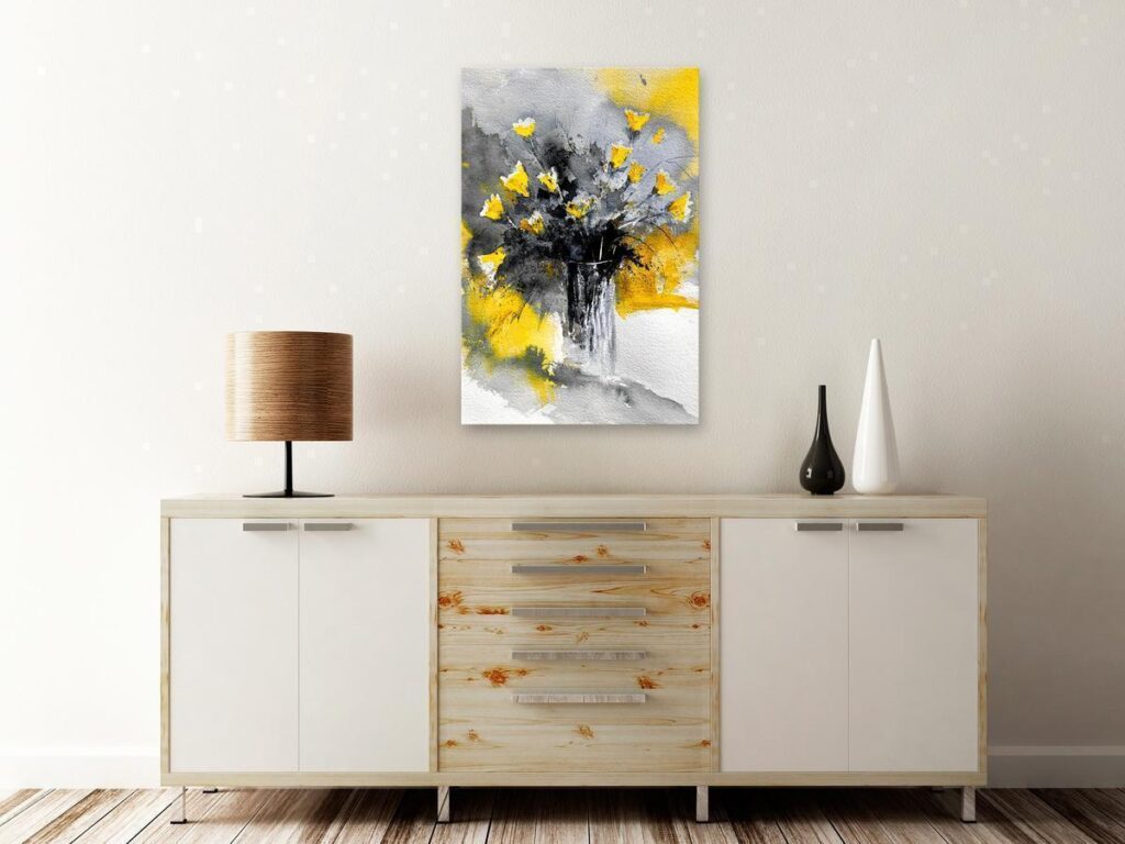 Schilderij - Bouquet of Colours (1 Part) Vertical Yellow - Afbeelding 2