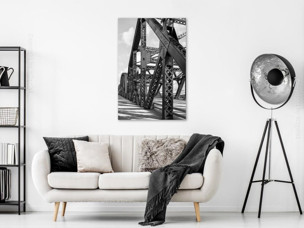 Schilderij - Bridge at Morning (1 Part) Vertical