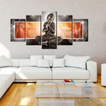 Schilderij - Buddha and ornaments