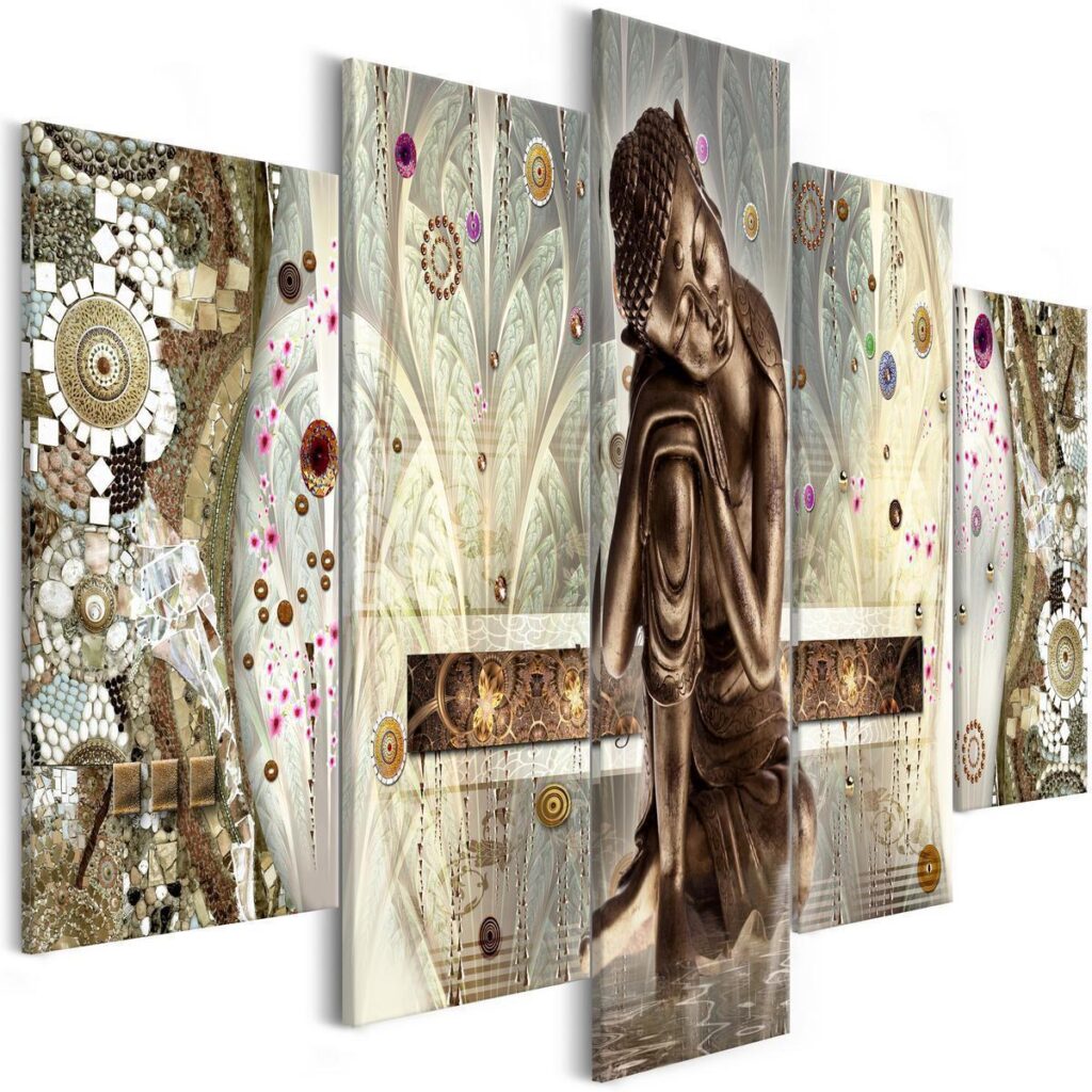 Schilderij - Buddha's Dream (5 Parts) Wide