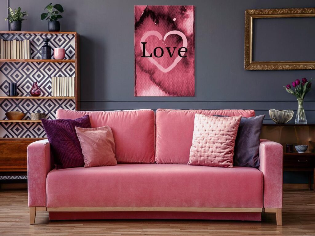 Schilderij - Burgundy Love (1 Part) Vertical