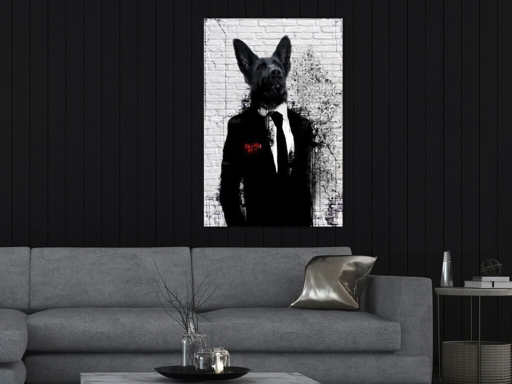 Schilderij - Businessman Dog (1 Part) Vertical