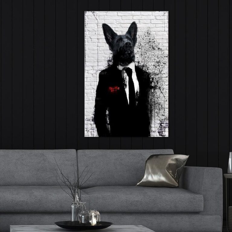 Schilderij - Businessman Dog (1 Part) Vertical