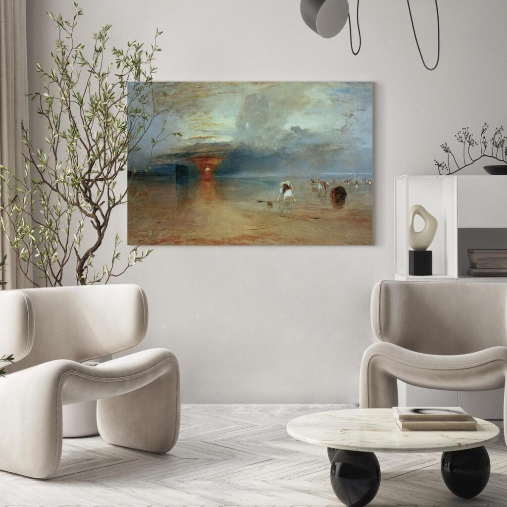 Schilderij - Calais Beach, Low Tide