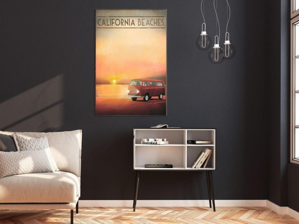 Schilderij - California Beaches (1 Part) Vertical