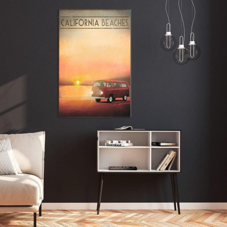 Schilderij - California Beaches (1 Part) Vertical