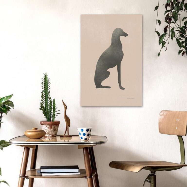 Schilderij - Calm Greyhound (1 Part) Vertical