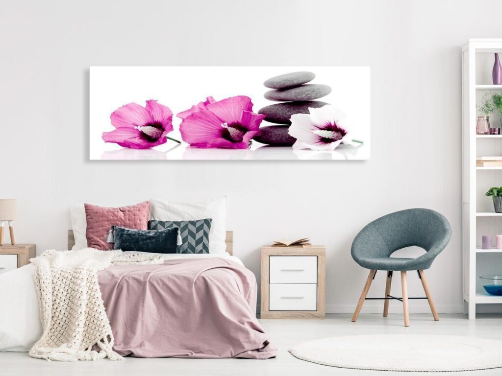 Schilderij - Calm Mallow (1 Part) Narrow Pink - Afbeelding 2
