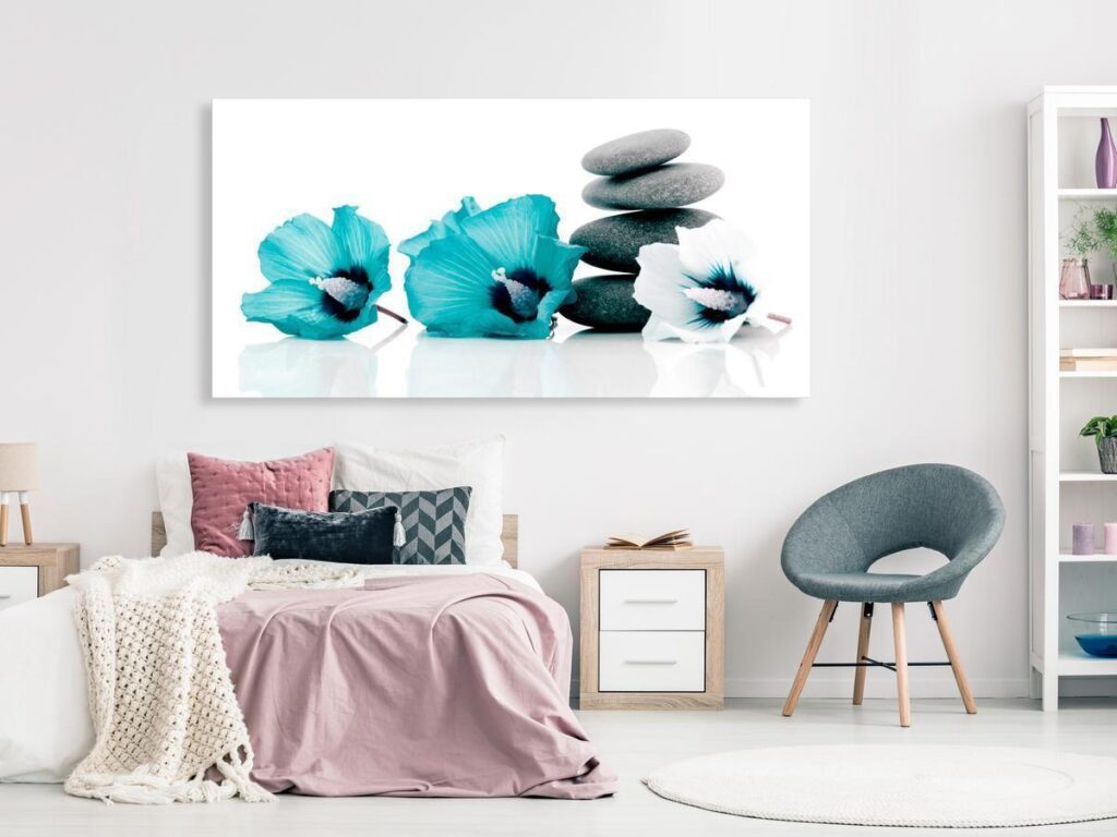 Schilderij - Calm Mallow (1 Part) Turquoise - Afbeelding 2