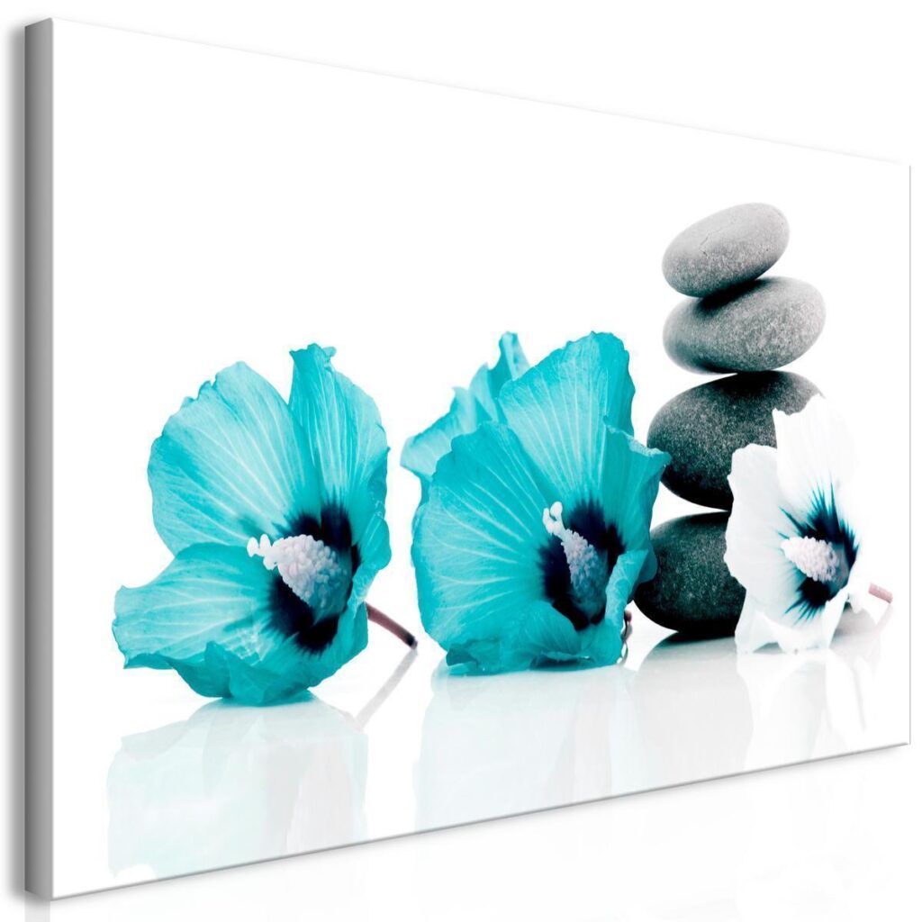 Schilderij - Calm Mallow (1 Part) Turquoise