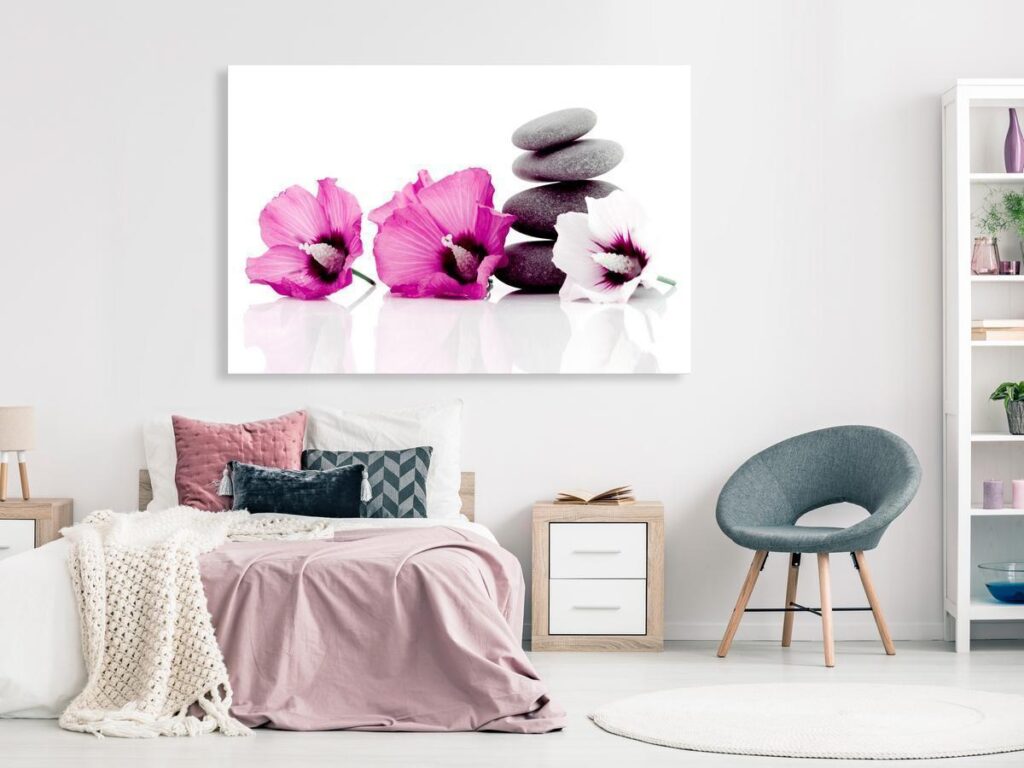 Schilderij - Calm Mallow (1 Part) Wide Pink - Afbeelding 2
