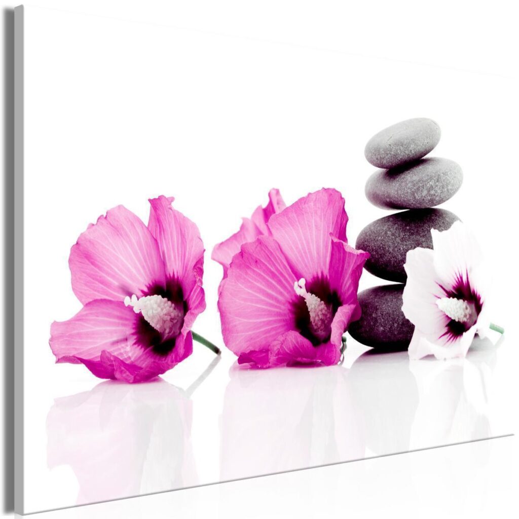Schilderij - Calm Mallow (1 Part) Wide Pink