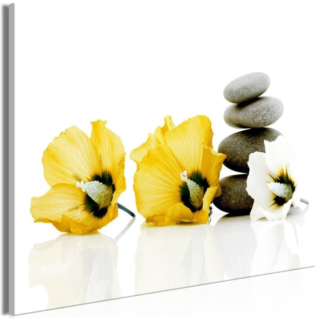 Schilderij - Calm Mallow (1 Part) Wide Yellow