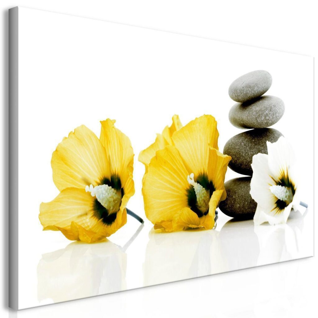 Schilderij - Calm Mallow (1 Part) Yellow - Afbeelding 2