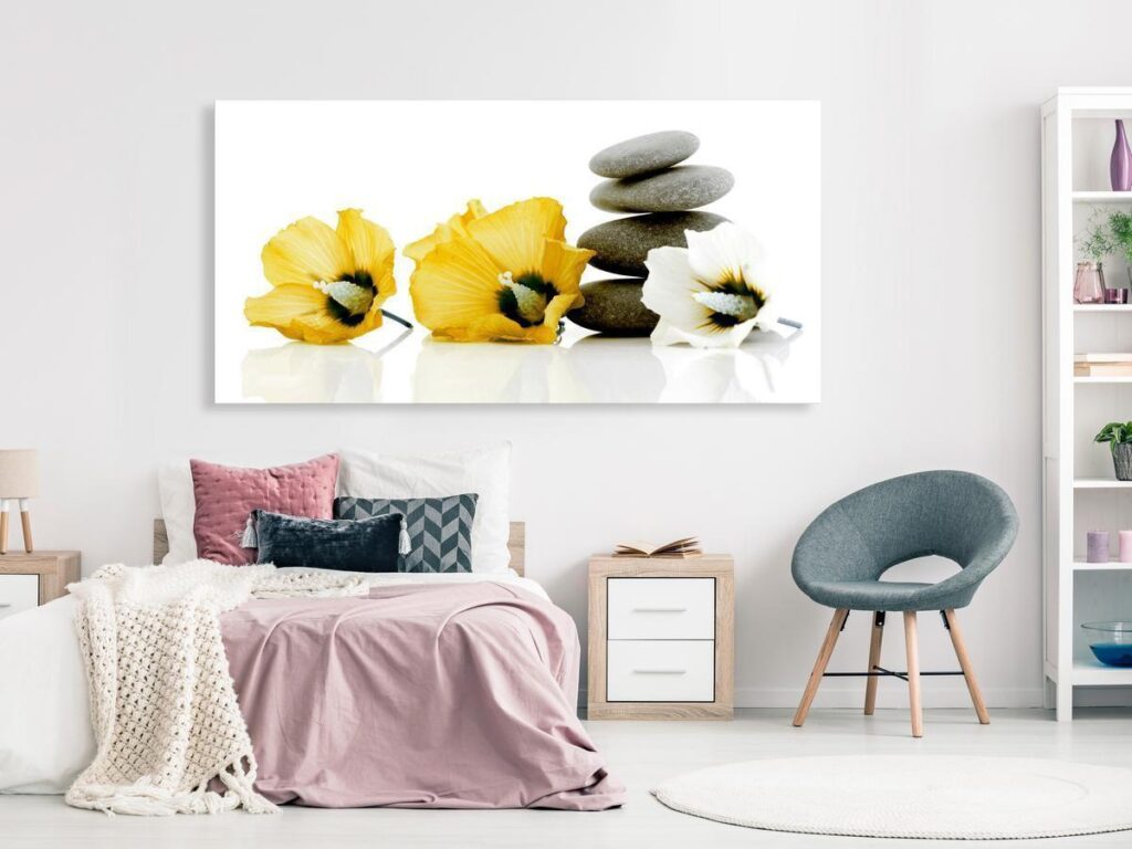 Schilderij - Calm Mallow (1 Part) Yellow
