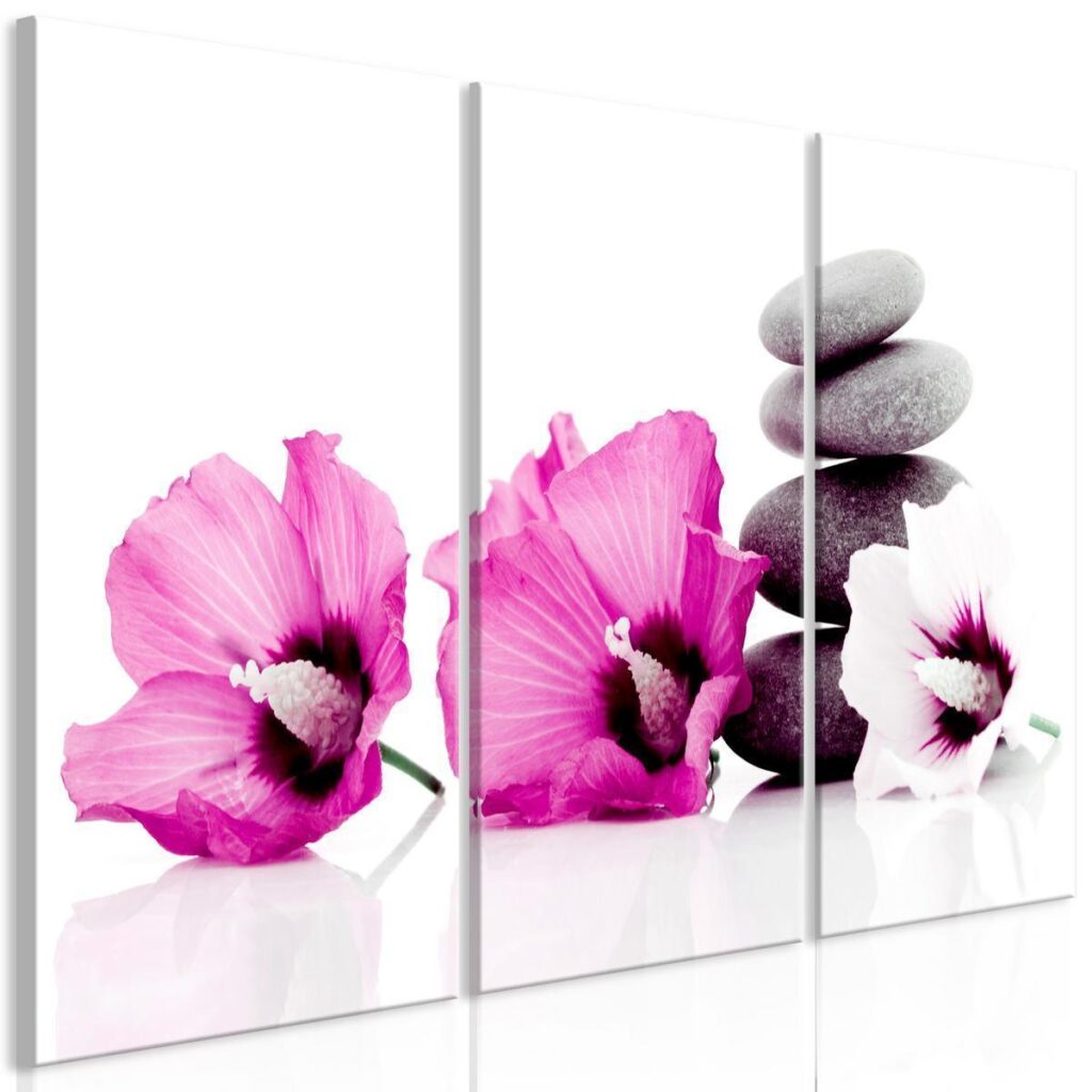 Schilderij - Calm Mallow (3 Parts) Pink - Afbeelding 2