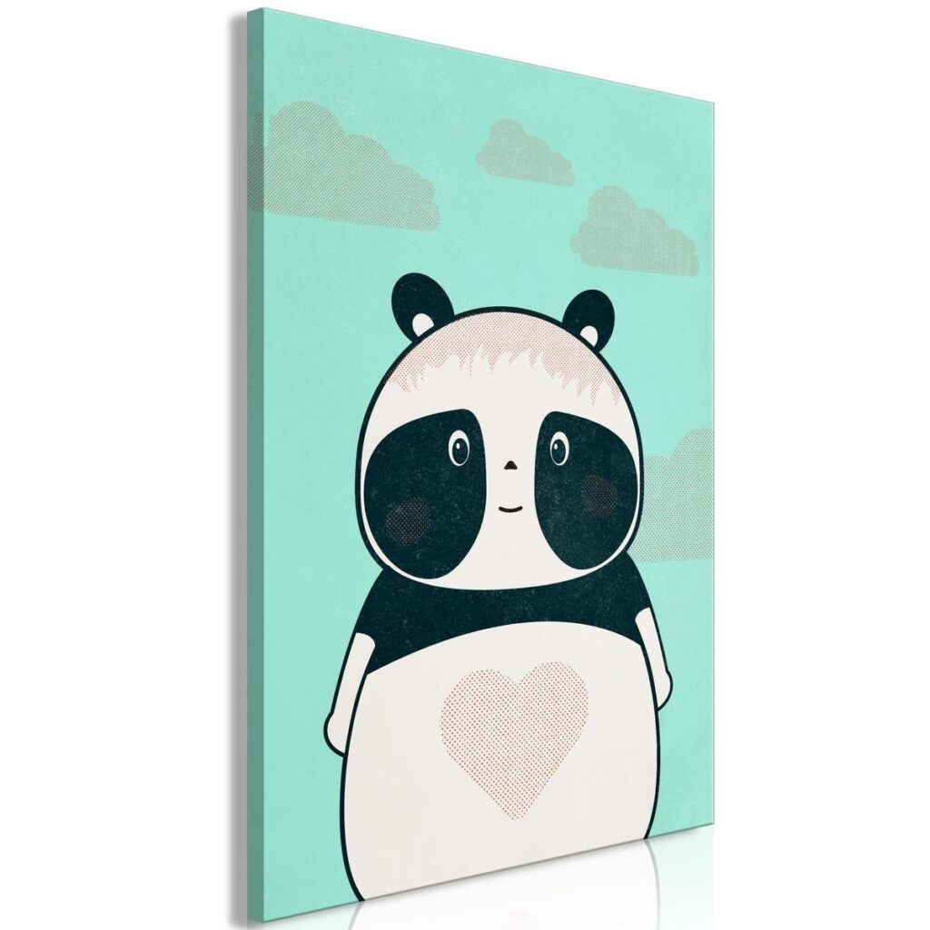 Schilderij - Careful Panda (1 Part) Vertical - Afbeelding 2