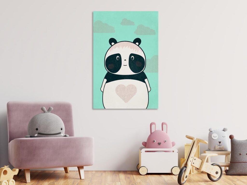 Schilderij - Careful Panda (1 Part) Vertical