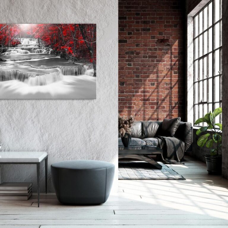 Schilderij - Cascade of Thoughts (1 Part) Wide Red