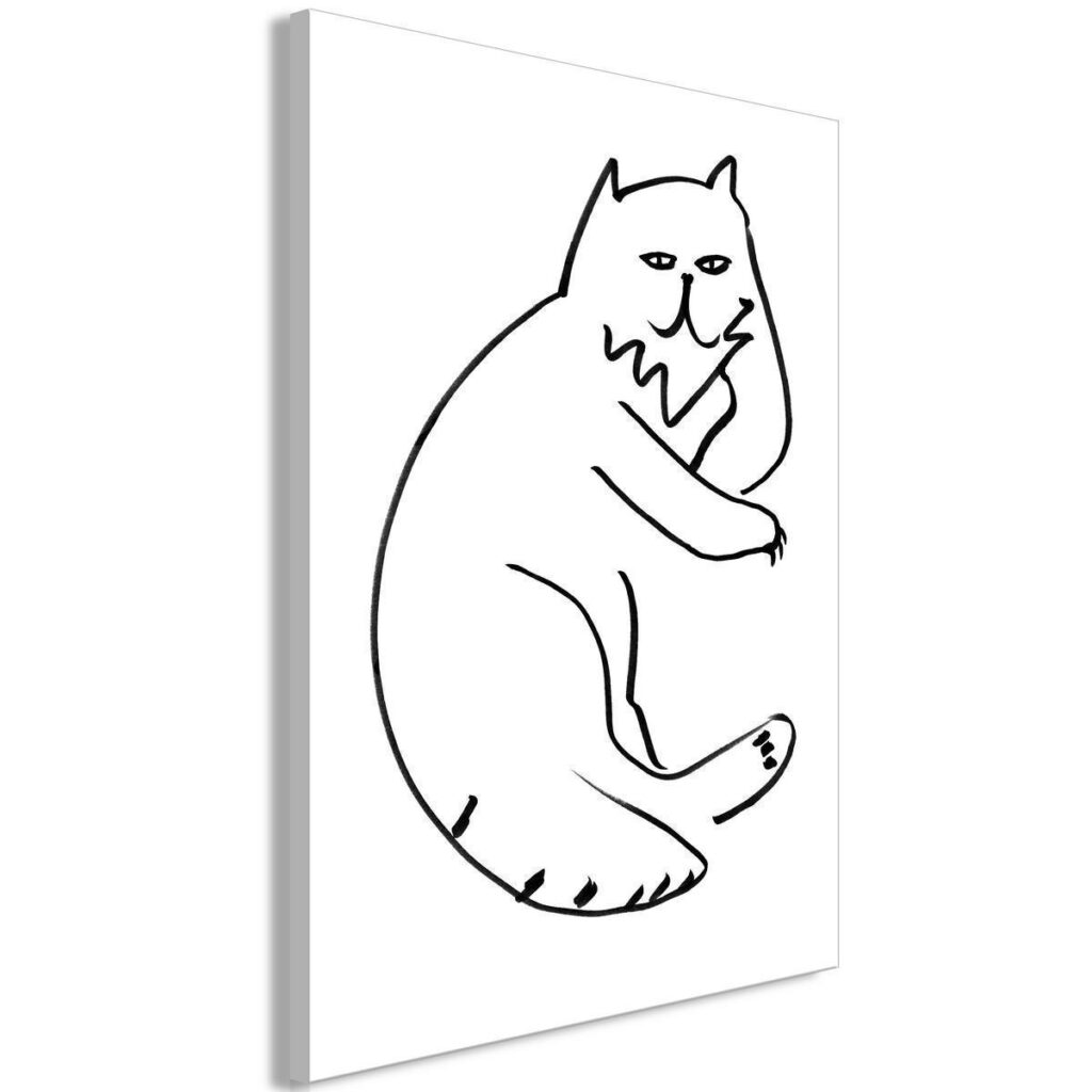 Schilderij - Cat Relaxing (1 Part) Vertical - Afbeelding 2