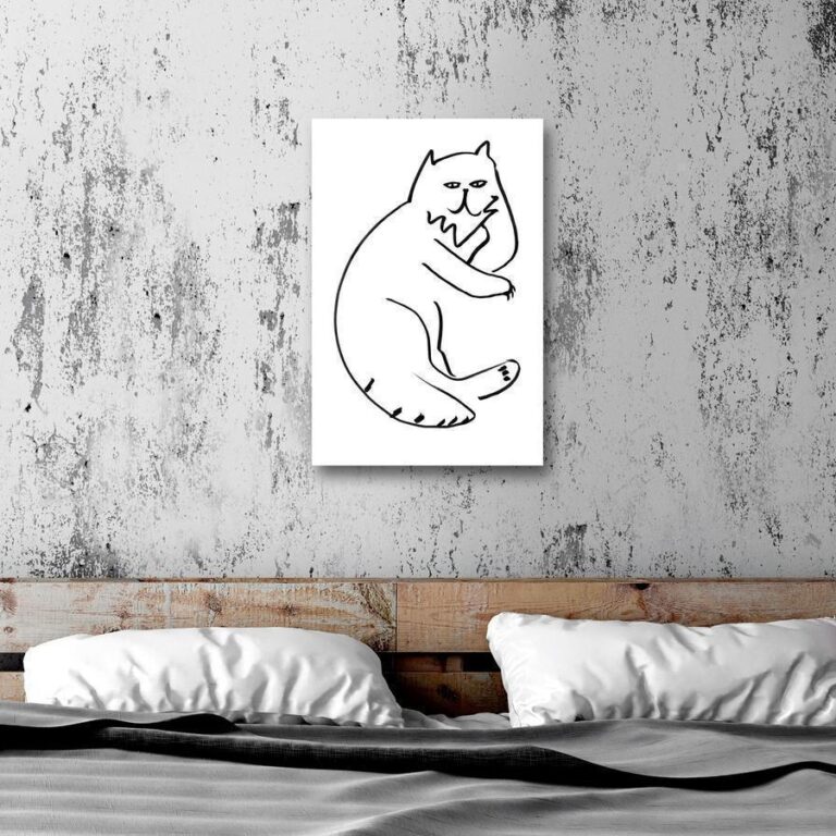 Schilderij - Cat Relaxing (1 Part) Vertical