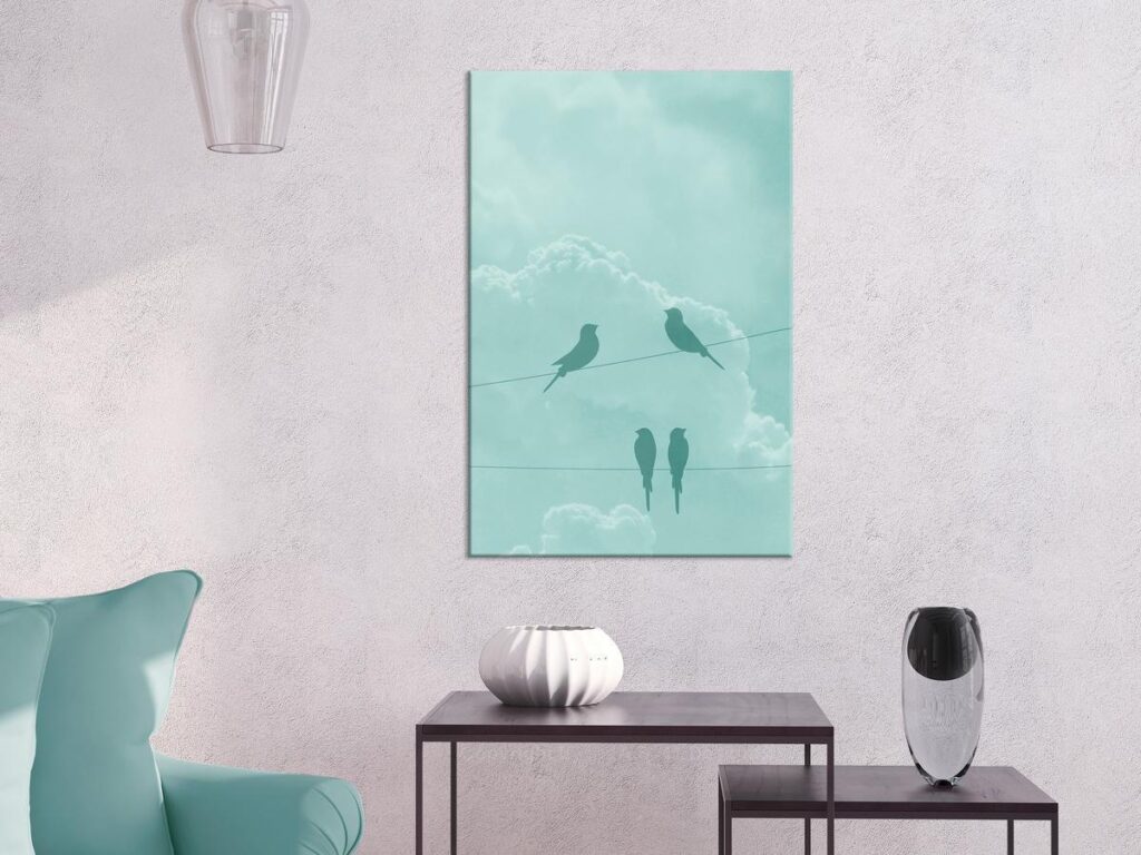 Schilderij - Celadon Sky (1 Part) Vertical