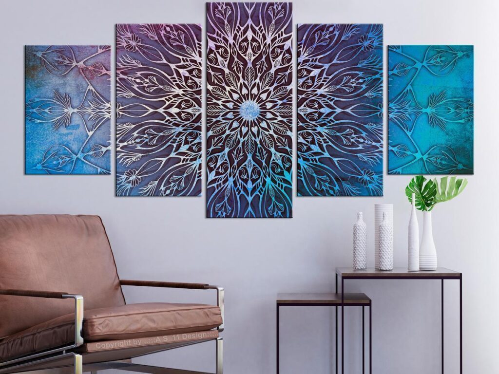 Schilderij - Center (5 Parts) Wide Blue - Afbeelding 2