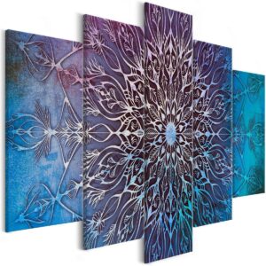 Schilderij - Center (5 Parts) Wide Blue