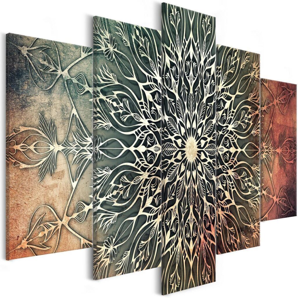 Schilderij - Center (5 Parts) Wide Green